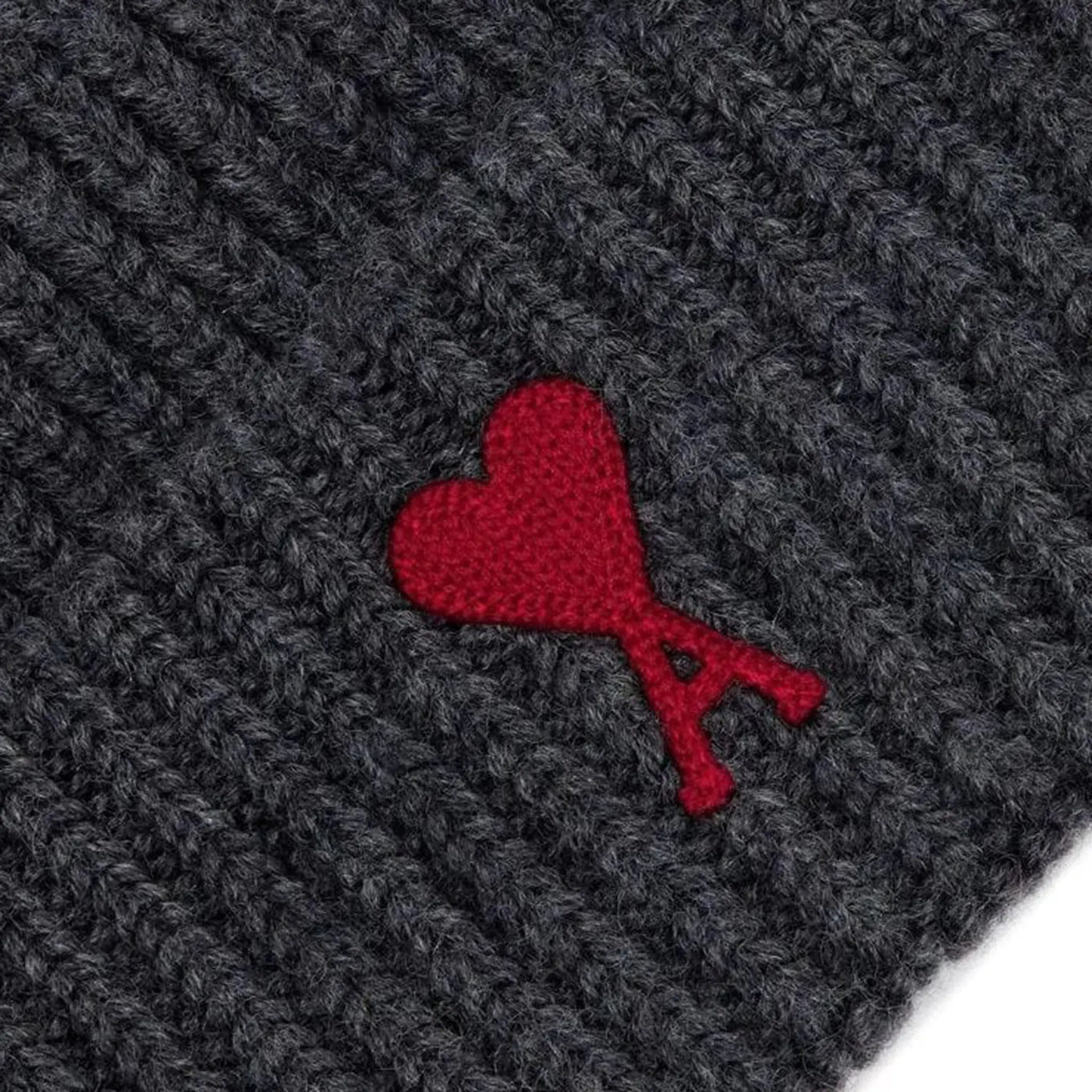 Bonnet Ami Paris Rouge ADC Gris — vue 3