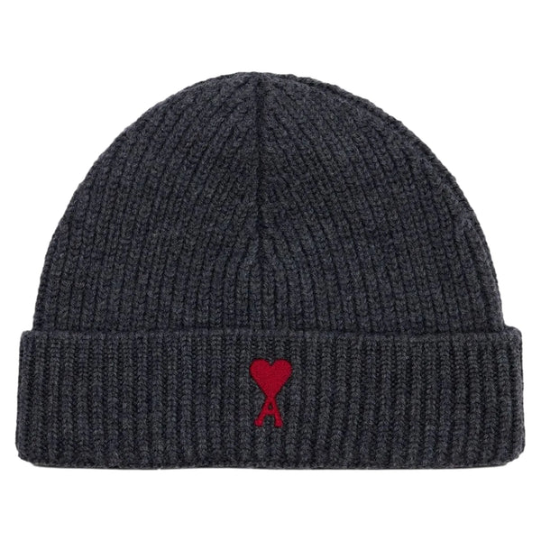 Bonnet Ami Paris Rouge ADC Gris