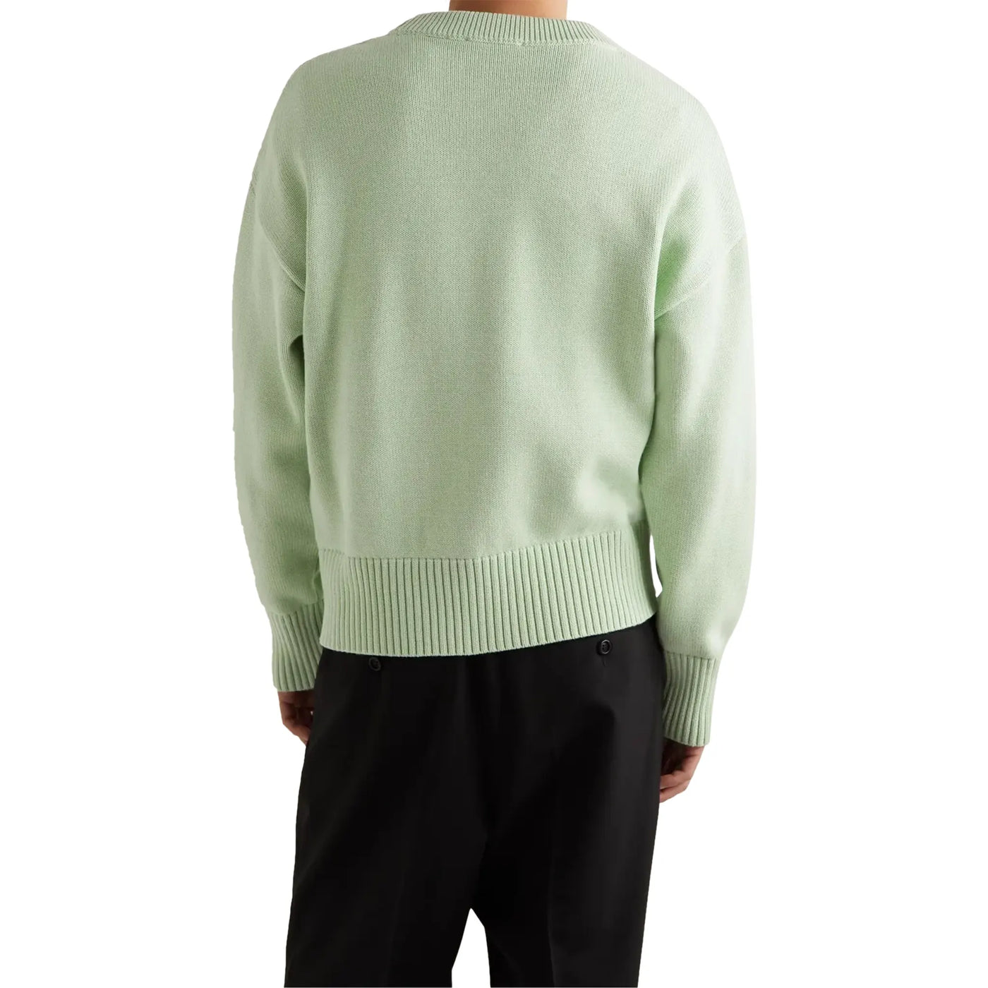 Sweat Ami Paris Rouge AMI de Coeur Logo Intarsia Off Vert — vue 2