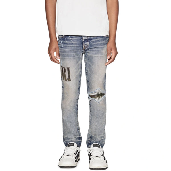 Jean Amiri Camo Applique Clay Indigo Denim