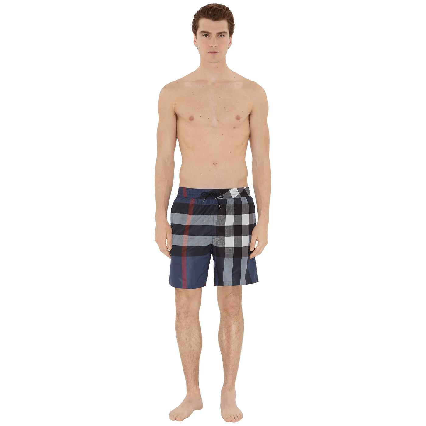 Short Burberry Check Carbon Bleu — vue 3
