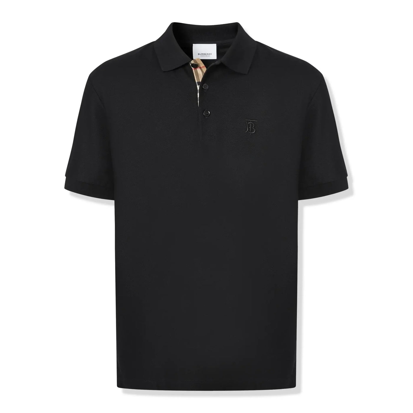 T-Shirt Burberry Eddie Logo Pique Cotton Noir