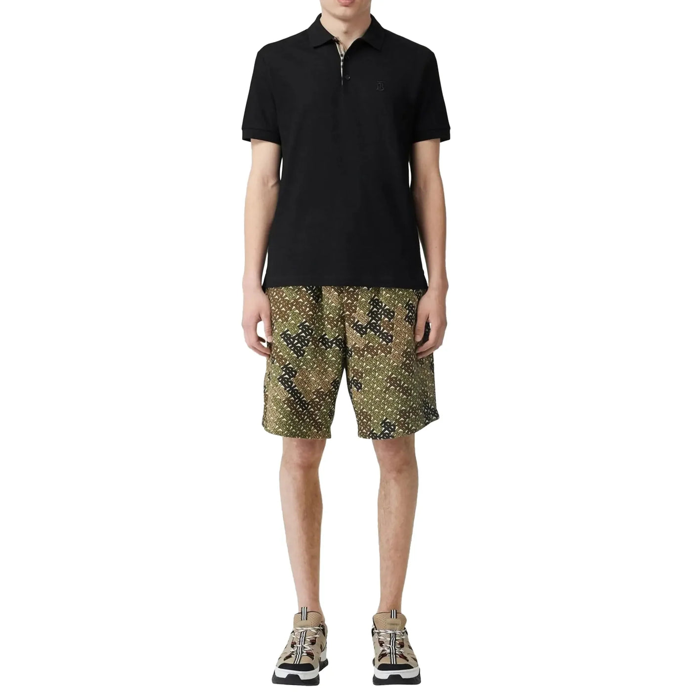 T-Shirt Burberry Eddie Logo Pique Cotton Noir — vue 3