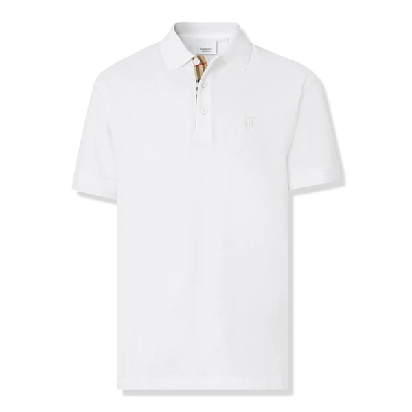 Polo Burberry Eddie Logo Pique Cotton Blanc