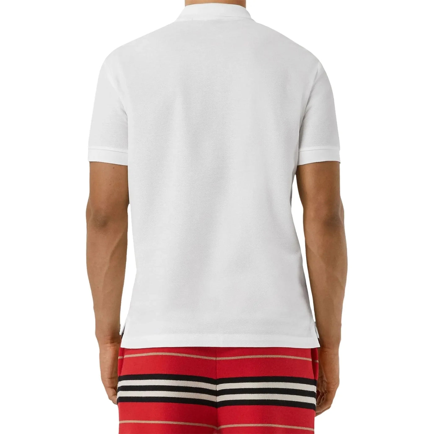 Polo Burberry Eddie Logo Pique Cotton Blanc — vue 2