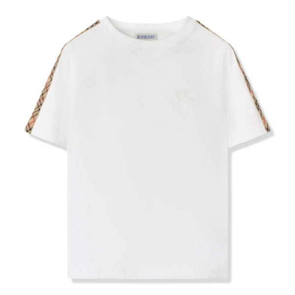 T-Shirt Burberry Cedar Check Tape Blanc