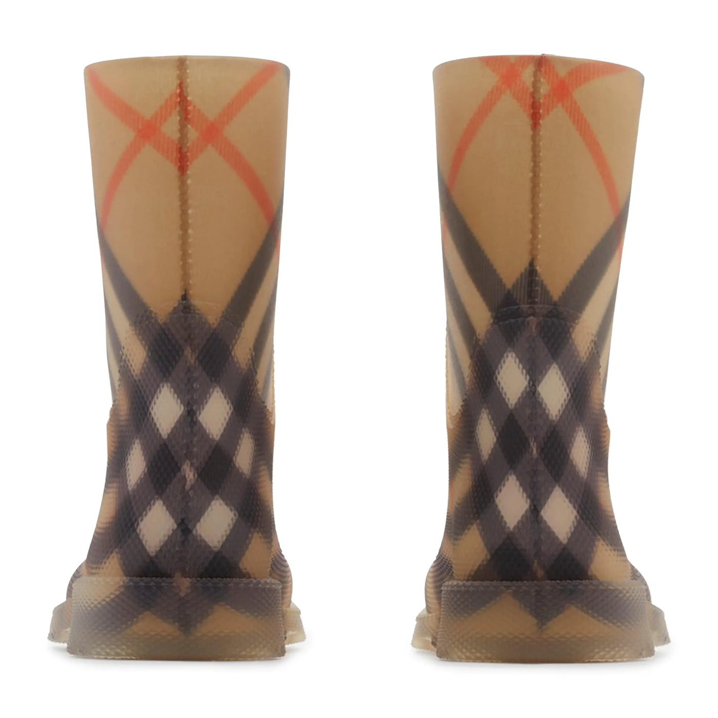 Bottes Burberry Check Rubber Marsh Beige — vue 3