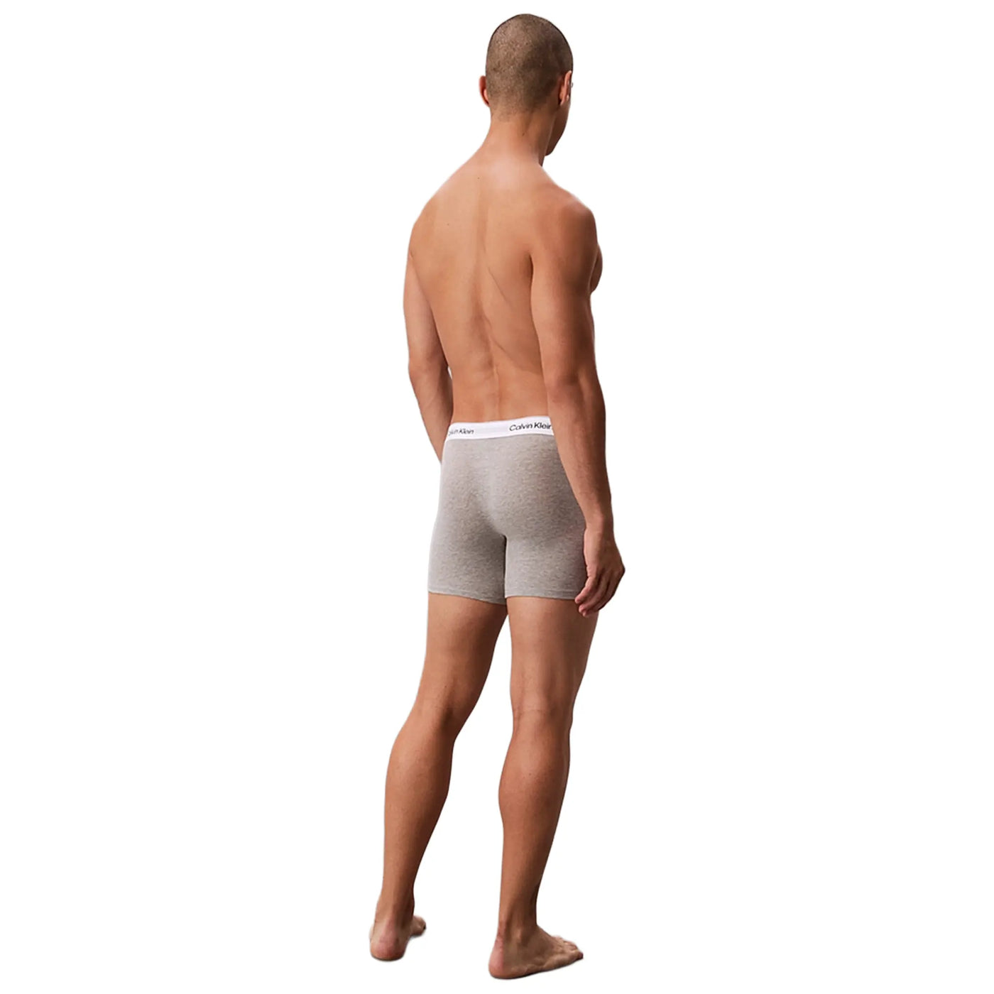 Short Calvin Klein Blanc Noir Gris Boxer Briefs Three Pack — vue 4
