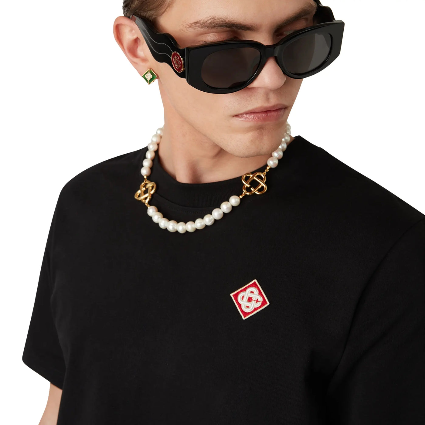 T-Shirt Casablanca Diamond Logo Noir T Shirt — vue 5