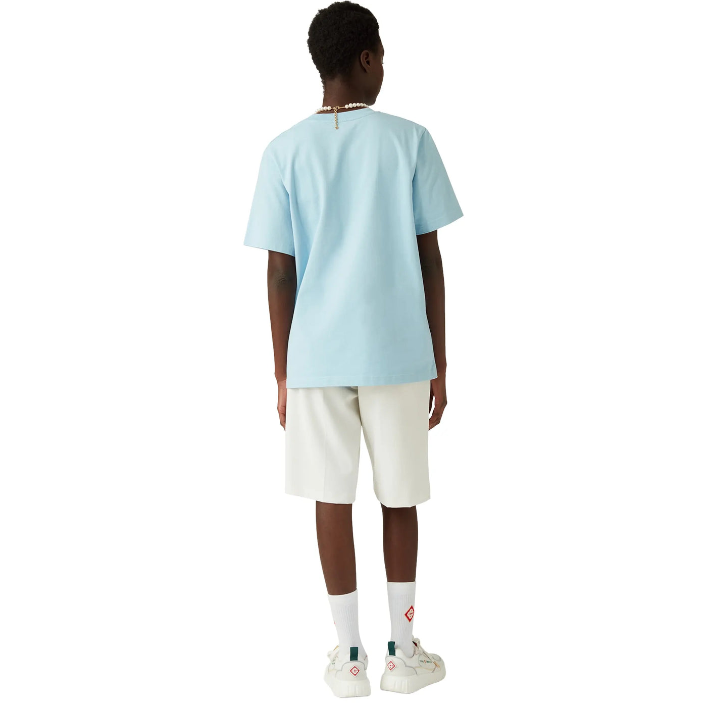 T-Shirt Casablanca Metaphysical Tennis Icon Bleu T-shirt — vue 4