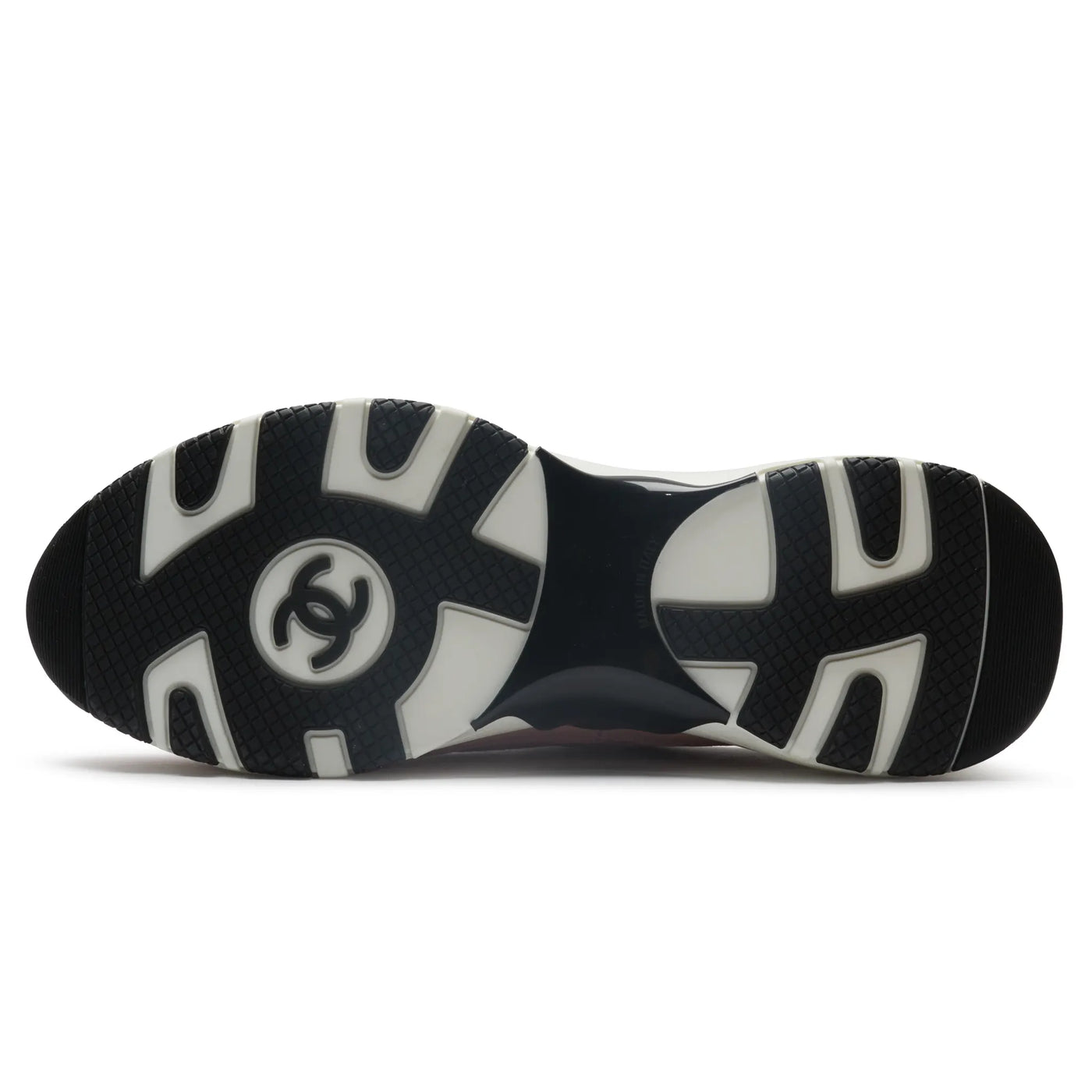 Baskets Chanel CC Logo Suede Calfskin Grosgrain Clair Rose Noir Trainers (F) — vue 7