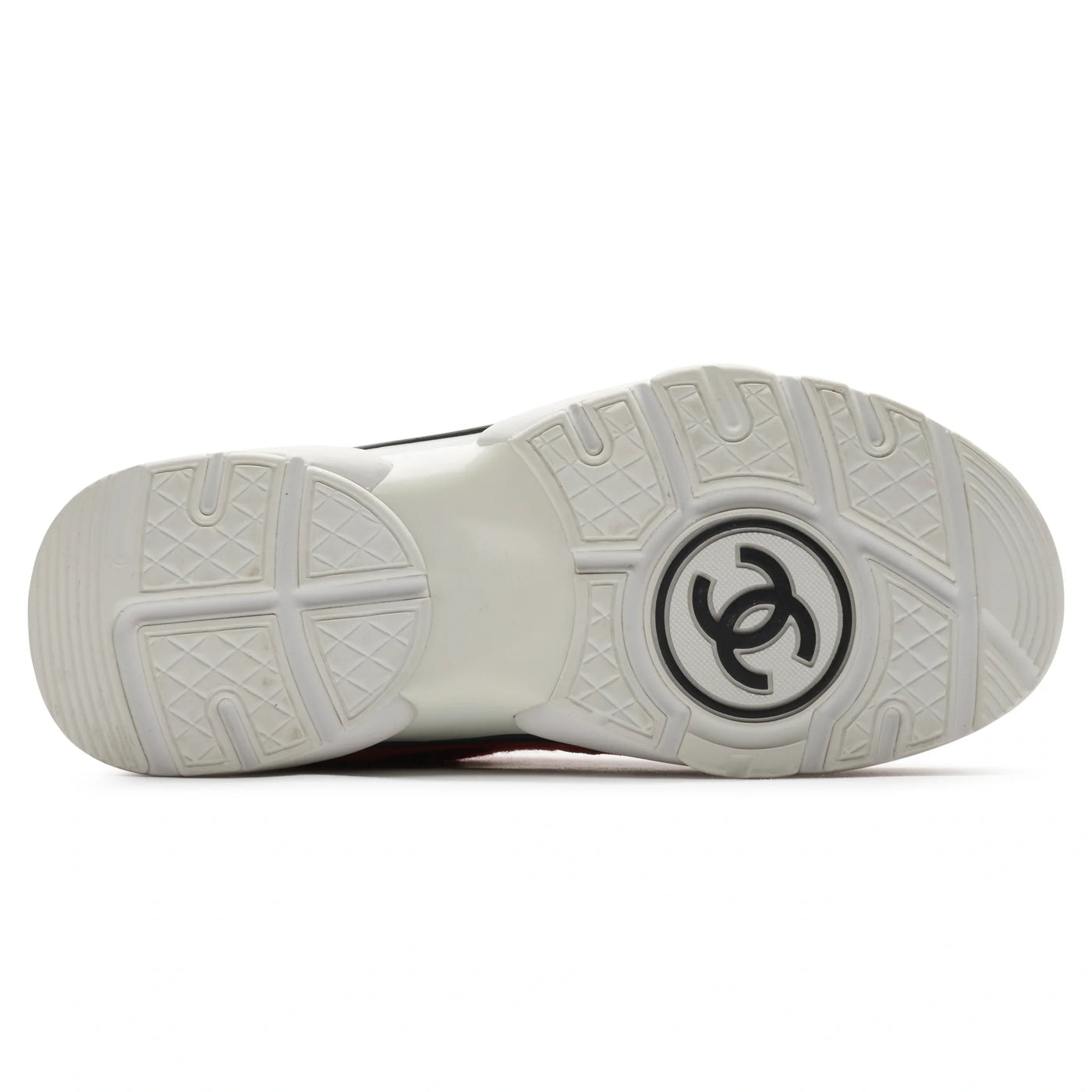 Baskets Chanel CC Logo Suede Rouge Tweed — vue 5