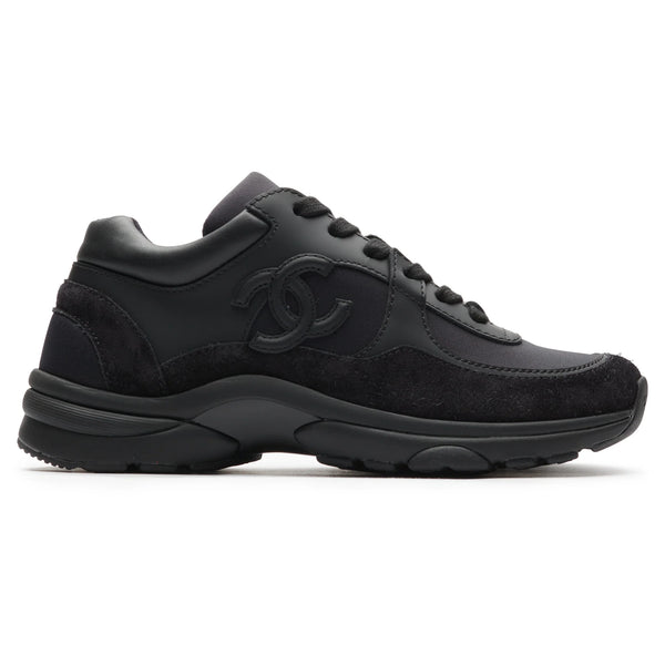 Baskets Chanel CC Logo Suede Triple Noir