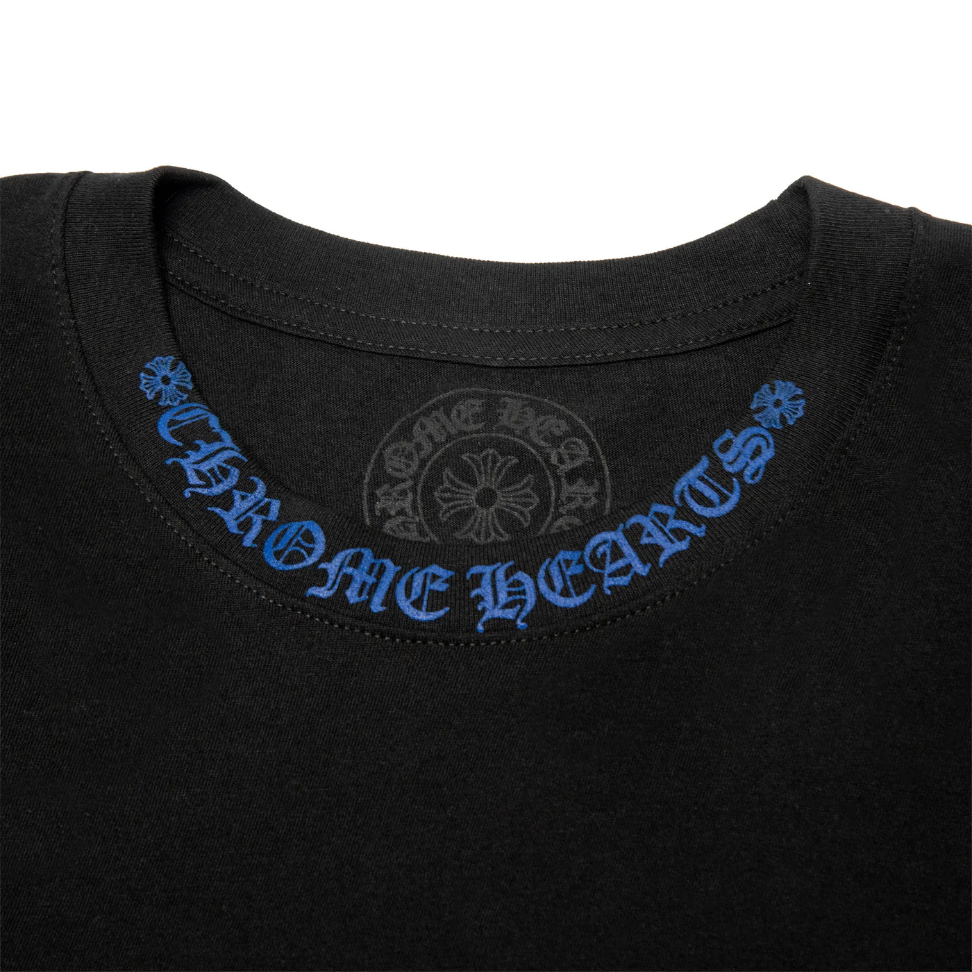 T-Shirt Chrome Hearts 1988 Neck Logo L/S Noir Bleu T Shirt — vue 3