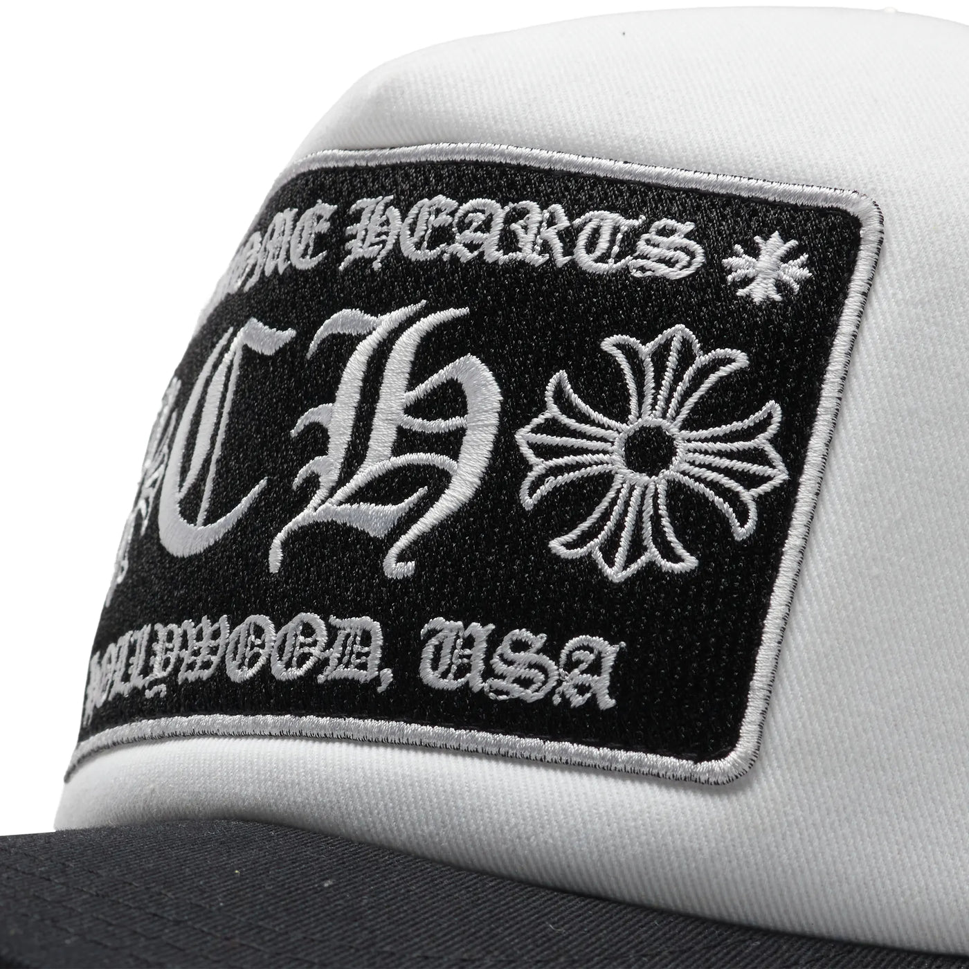 Casquette Chrome Hearts CH Hollywood Blanc Noir Trucker — vue 5
