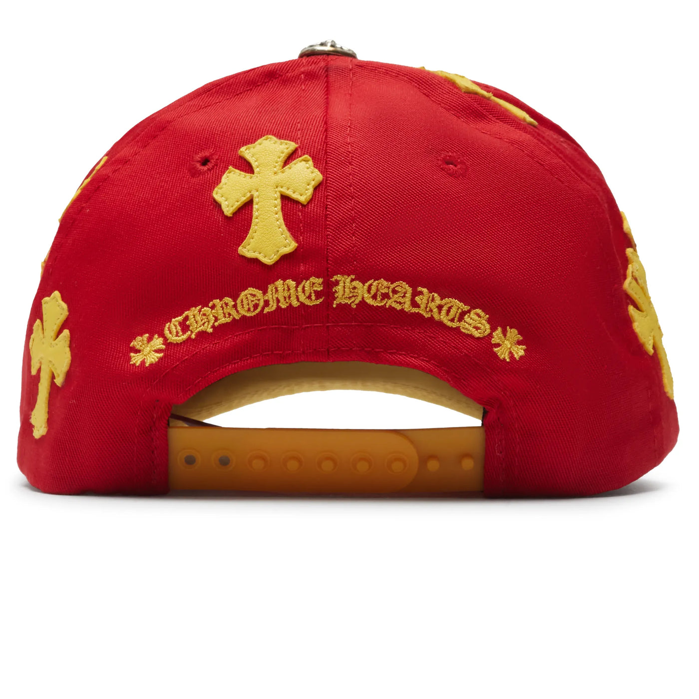 Casquette Chrome Hearts Cross Patch Rouge Jaune Baseball — vue 3