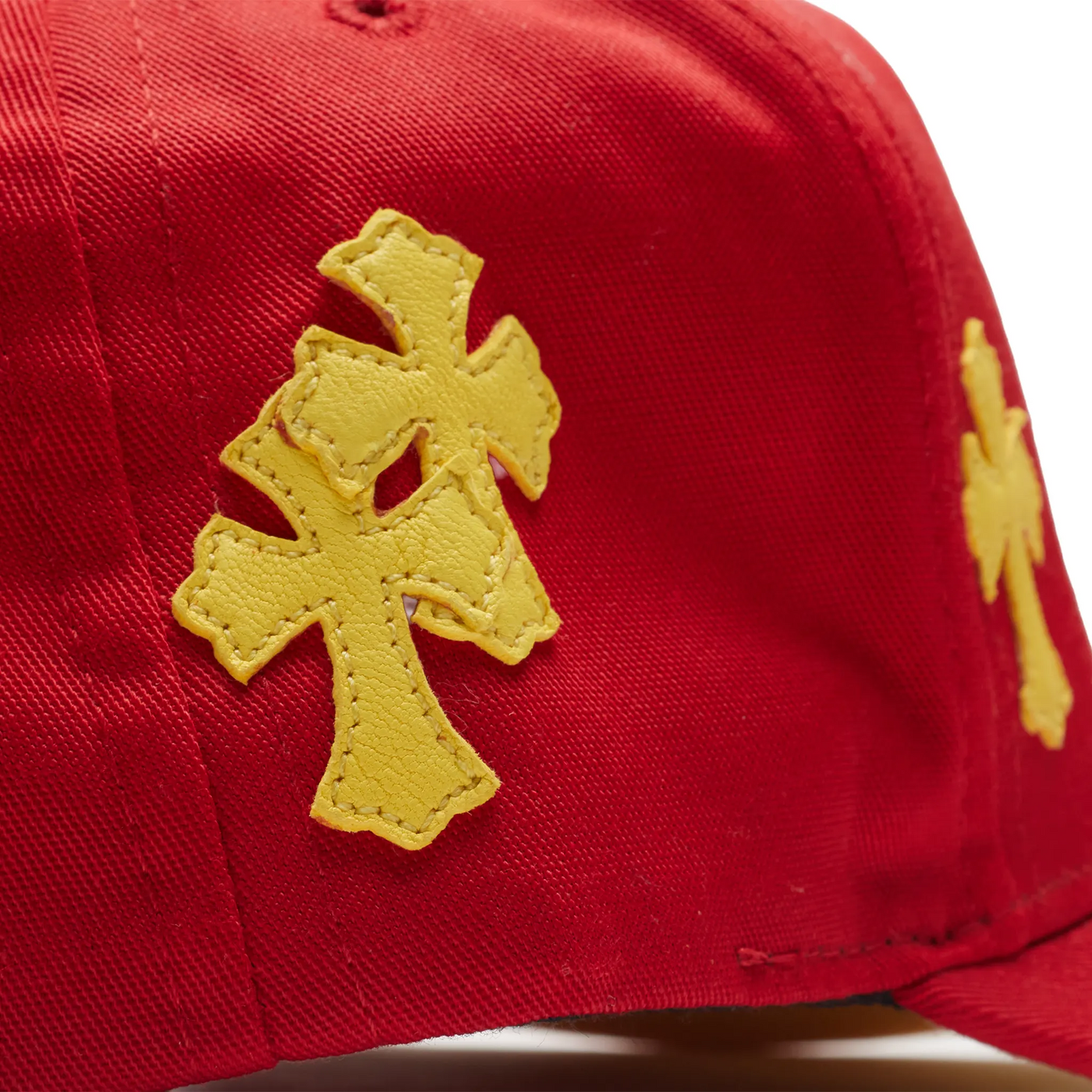 Casquette Chrome Hearts Cross Patch Rouge Jaune Baseball — vue 6