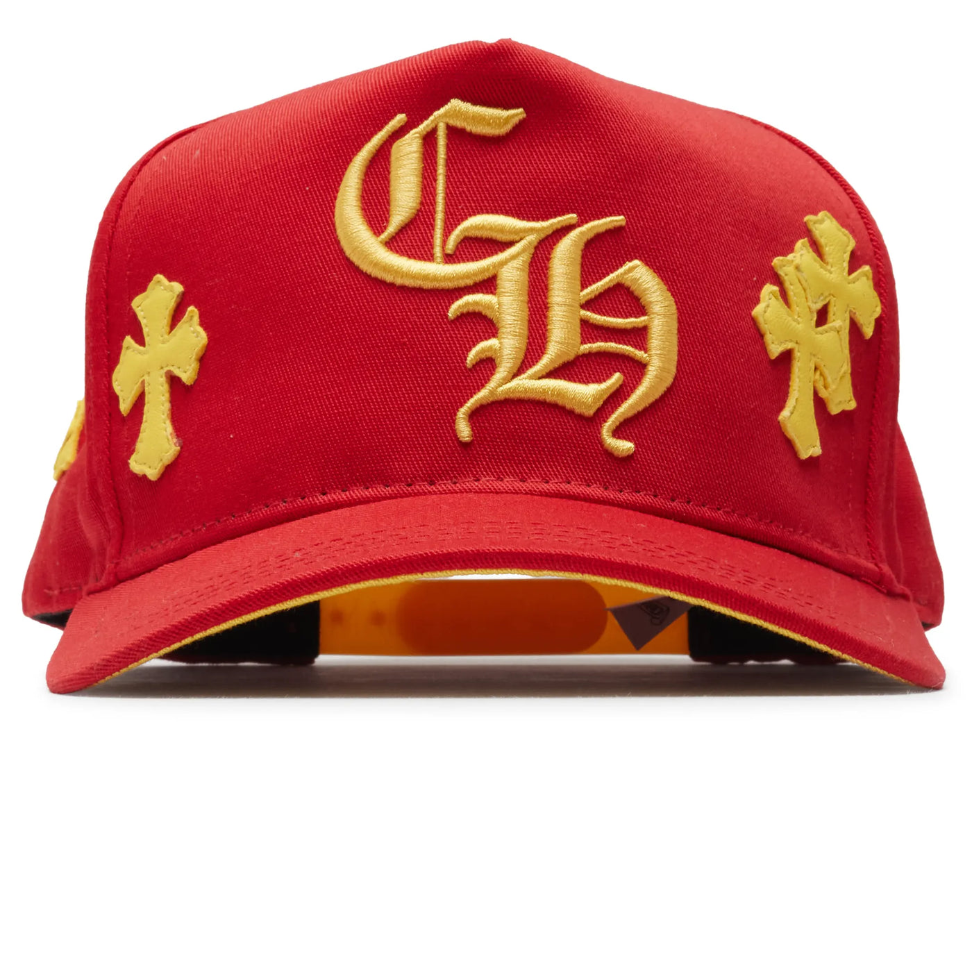 Casquette Chrome Hearts Cross Patch Rouge Jaune Baseball — vue 2
