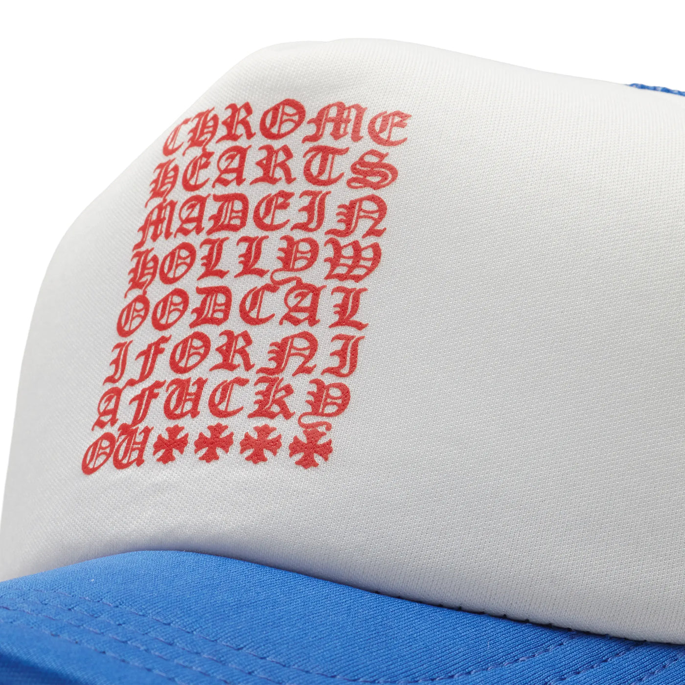 Casquette Chrome Hearts Eyechart Bleu Blanc Rouge Trucker — vue 4