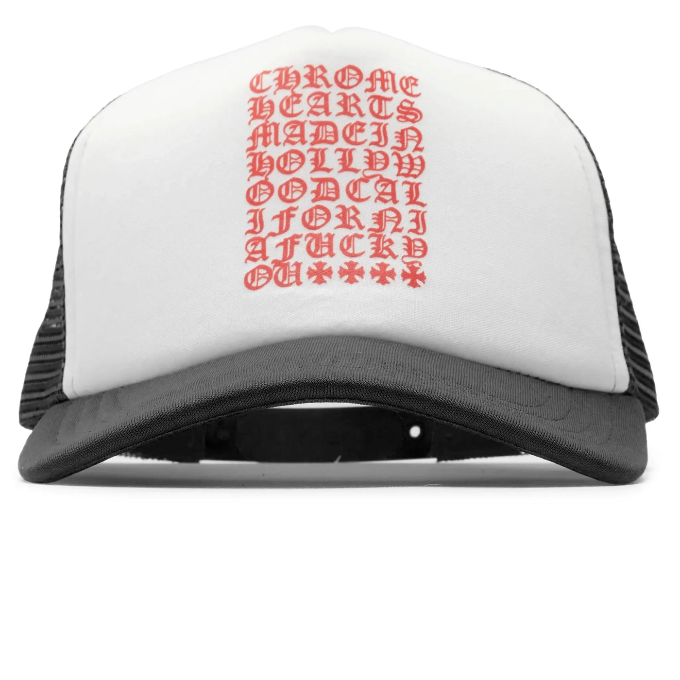 Casquette Chrome Hearts Eyechart Noir Blanc Rouge Trucker — vue 2