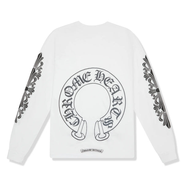 T-Shirt Chrome Hearts Floral Horse Pocket Logo L/S Blanc T-shirt — alt