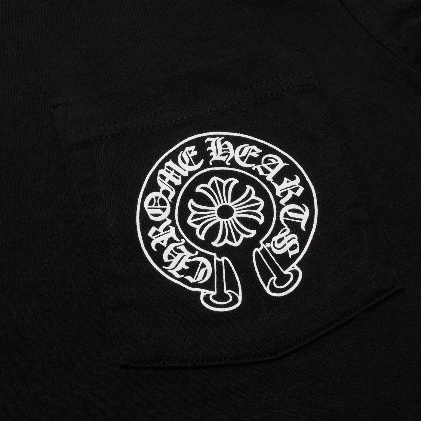 T-Shirt Chrome Hearts Horse Pocket Logo Noir T Shirt — vue 3