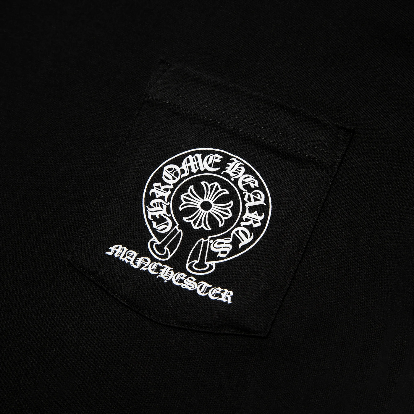 T-Shirt Chrome Hearts Manchester Exclusive Horse Pocket Logo Noir T Shirt — vue 4