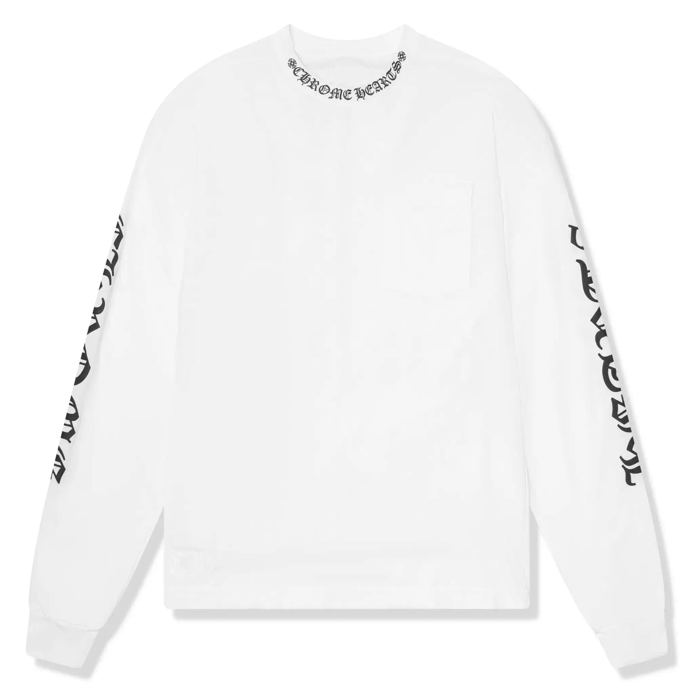 T-Shirt Chrome Hearts 1988 Neck Logo L/S Blanc Noir T Shirt