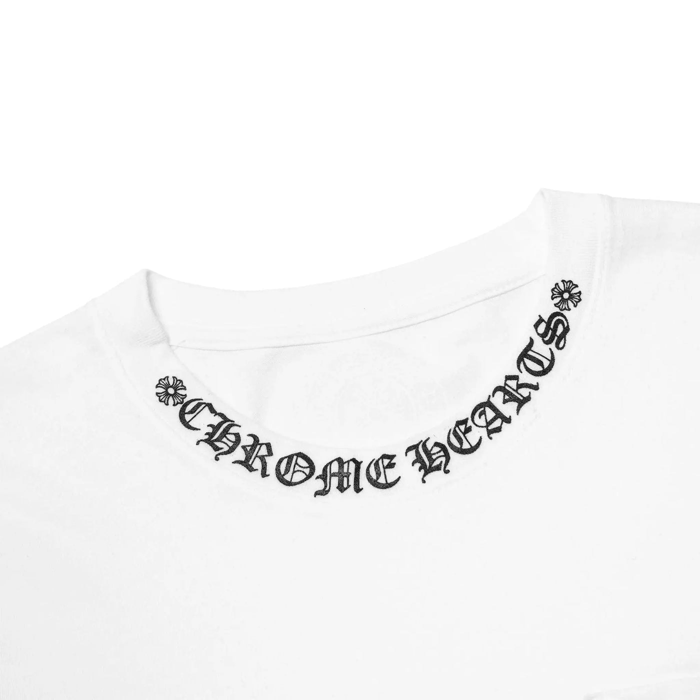T-Shirt Chrome Hearts 1988 Neck Logo L/S Blanc Noir T Shirt — vue 3