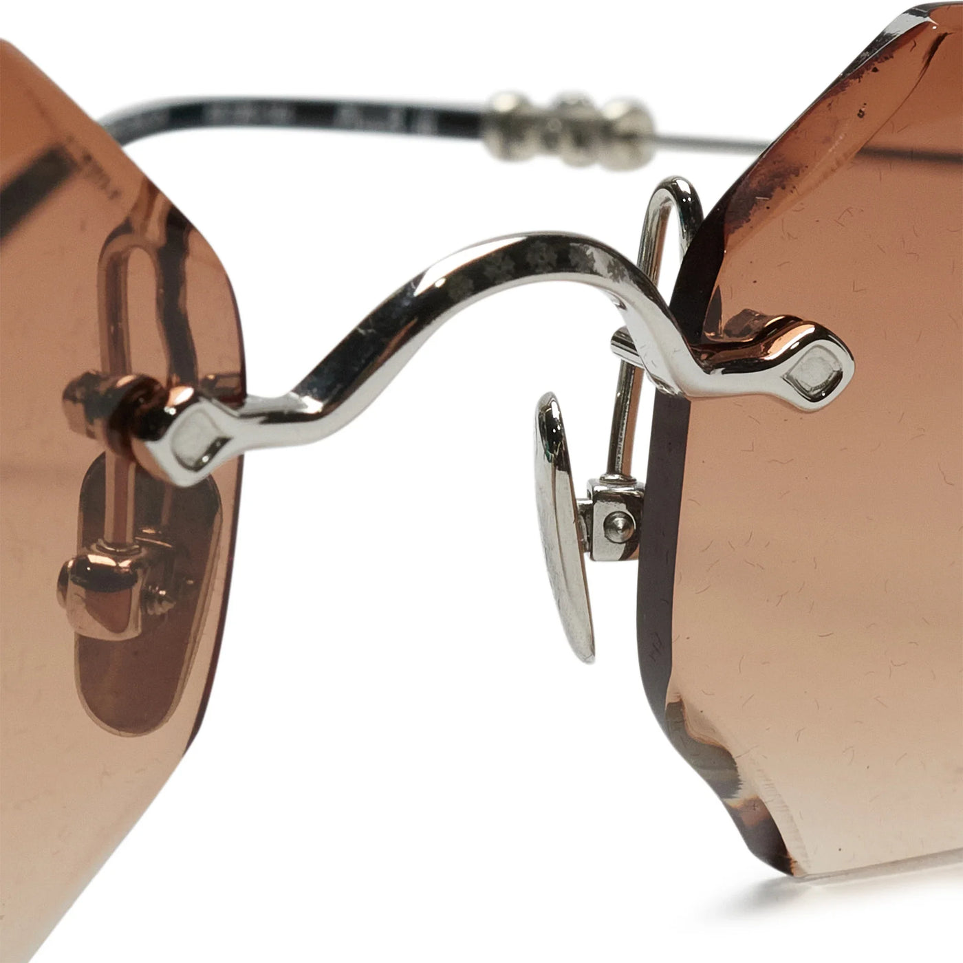Lunettes de soleil Chrome Hearts Pills III Custom Argent Marron Diamond Cut — vue 5