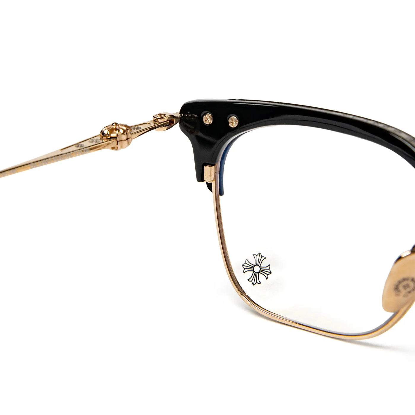 Lunettes de soleil Chrome Hearts Sluntradiction Noir Or Pleated — vue 8