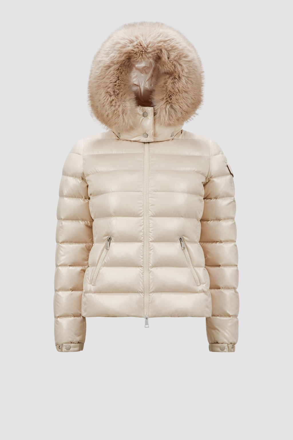Doudoune Moncler Courte à Capuche Badyf Beige Clair — vue 2