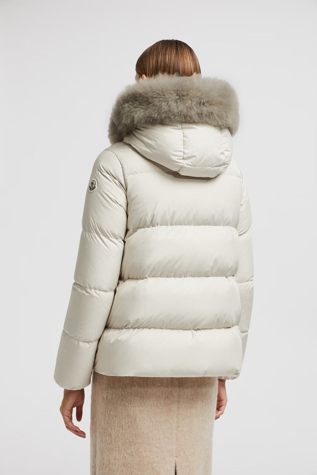 Doudoune Moncler Courte A Capuche Laichefur Blanc — vue 3