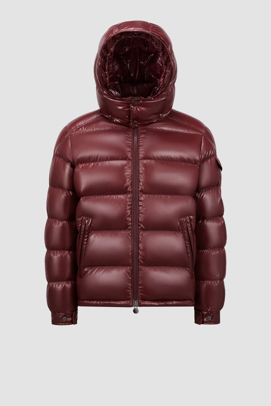 Doudoune Moncler Courte à Capuche Maya Bordeaux — vue 2