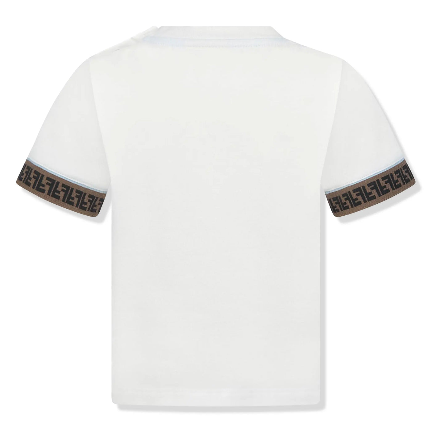 T-Shirt Fendi FF Logo Trim Blanc — vue 2