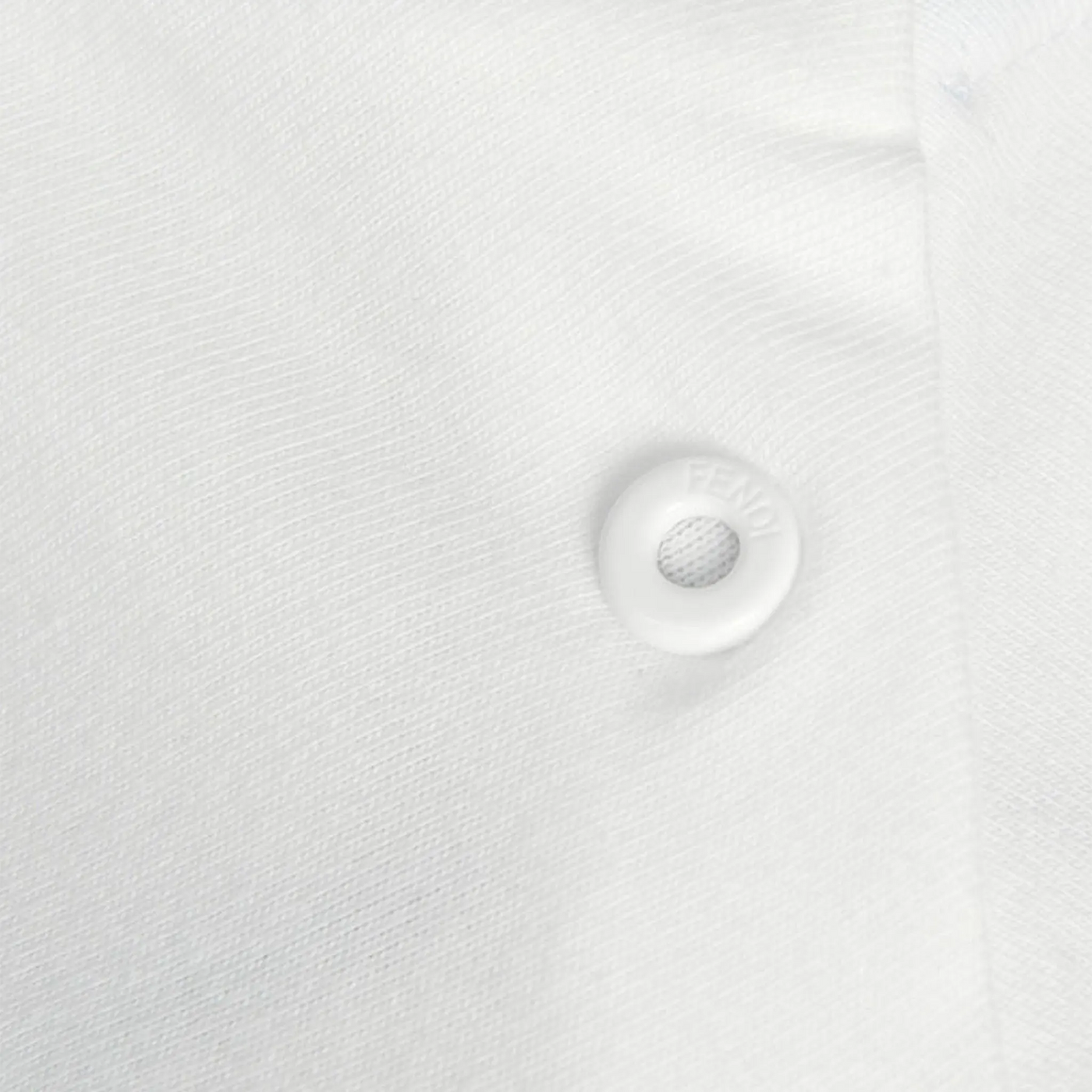 T-Shirt Fendi FF Logo Trim Blanc — vue 4
