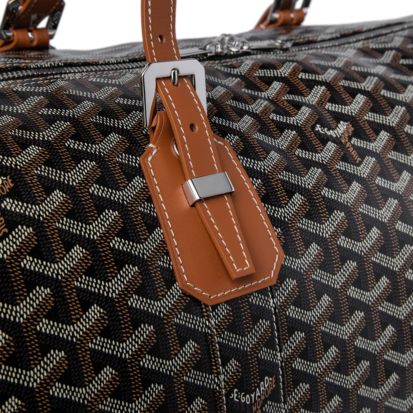 Sac Goyard Boston 50 Noir Tan With Strap — vue 4