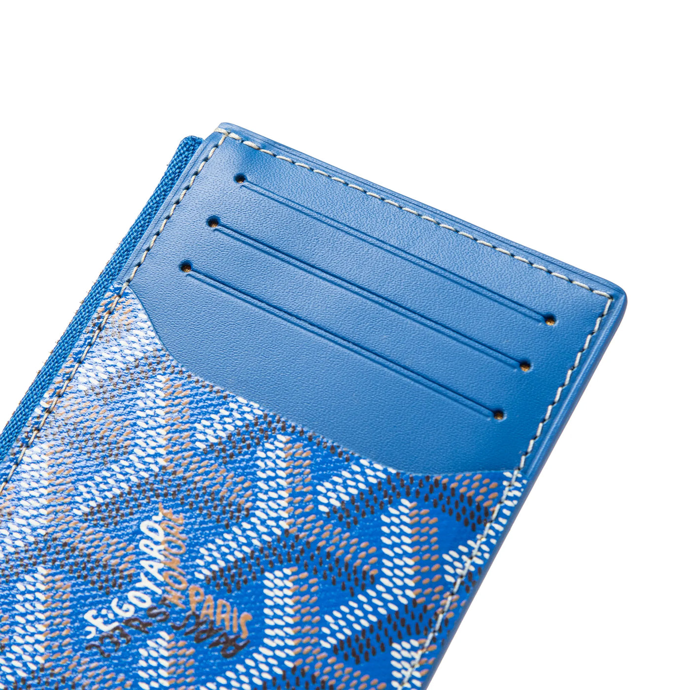 Porte-cartes Goyard Bourbon Zipped Sky Bleu — vue 3