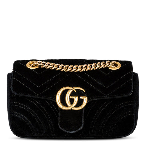 Sac à bandoulière Gucci GG Marmont Velvet Noir Small Shoulder