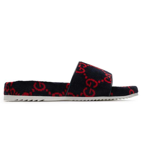 Claquettes Gucci GG Rouge Velvet Flat