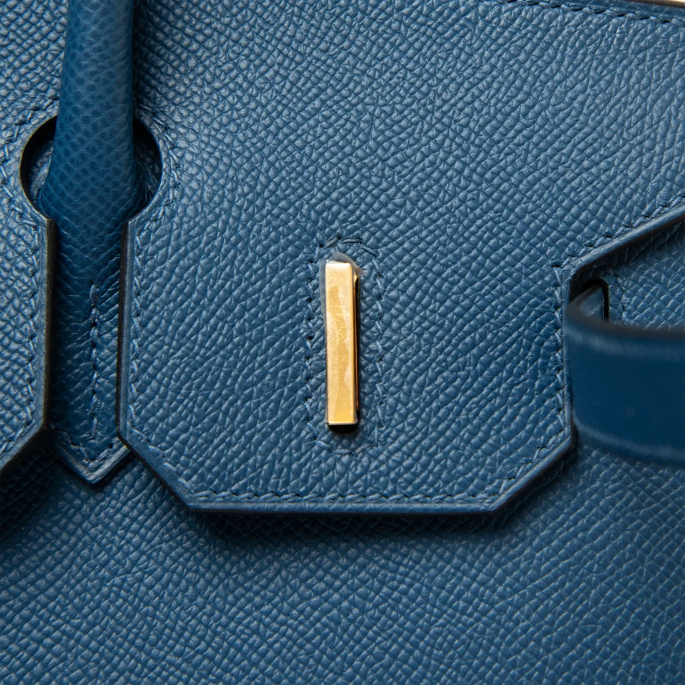 Sac à main Hermès Sellier Birkin 30 Deep Bleu Epsom Leather Or Hardware — vue 14