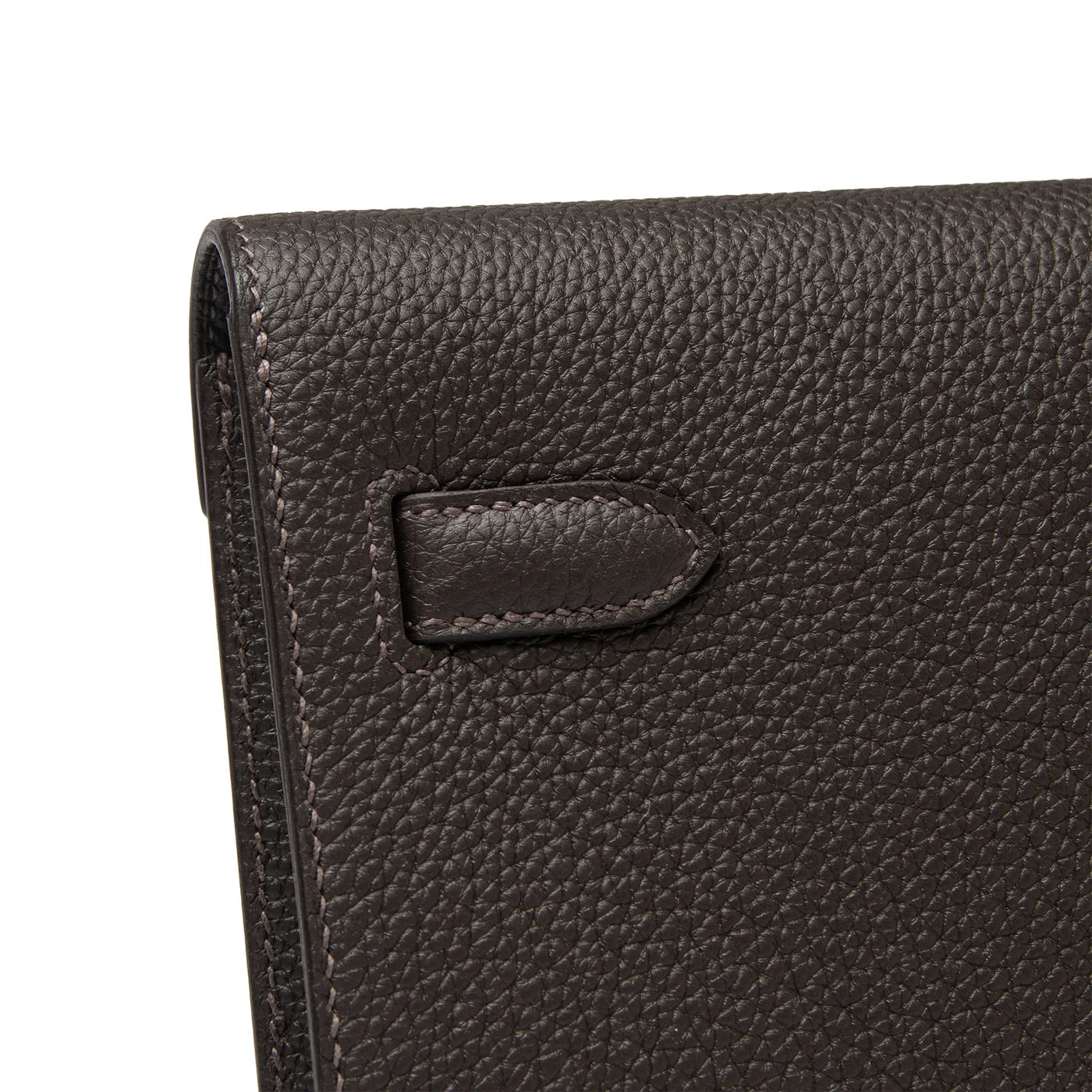 Pochette Hermès Kelly Depeches 25 Negonda Calfskin Bai Brun Palladium Hardware — vue 4