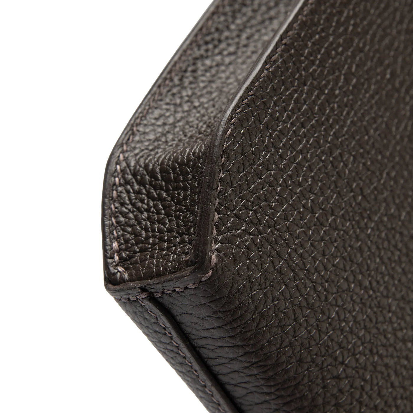 Pochette Hermès Kelly Depeches 25 Negonda Calfskin Bai Brun Palladium Hardware — vue 9