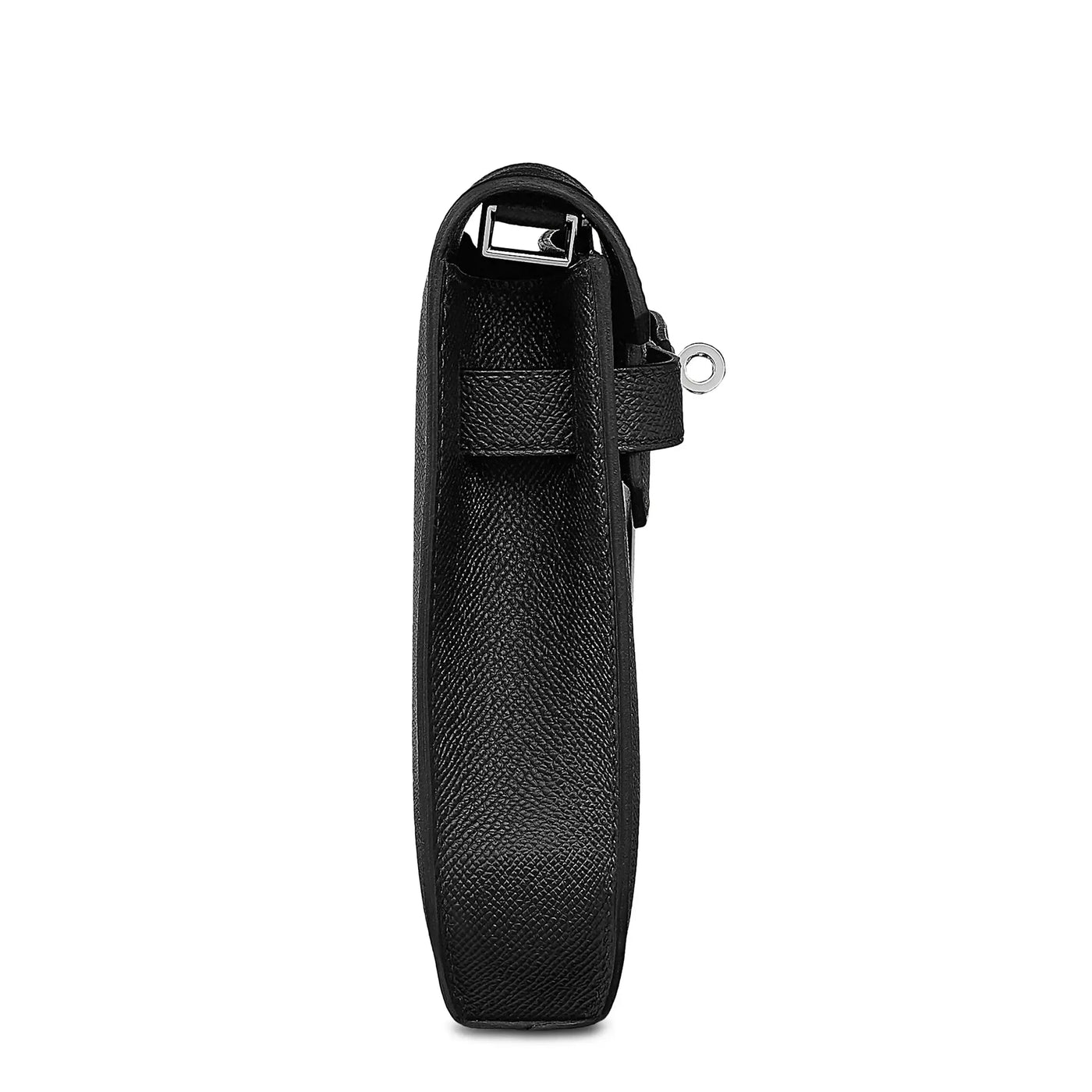 Pochette Hermès Kelly Depeches 25 Epsom Noir Palladium Hardware — vue 3