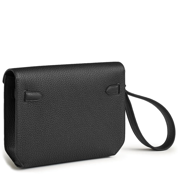Pochette Hermès Kelly Depeches 25 Togo Noir Palladium Hardware — alt