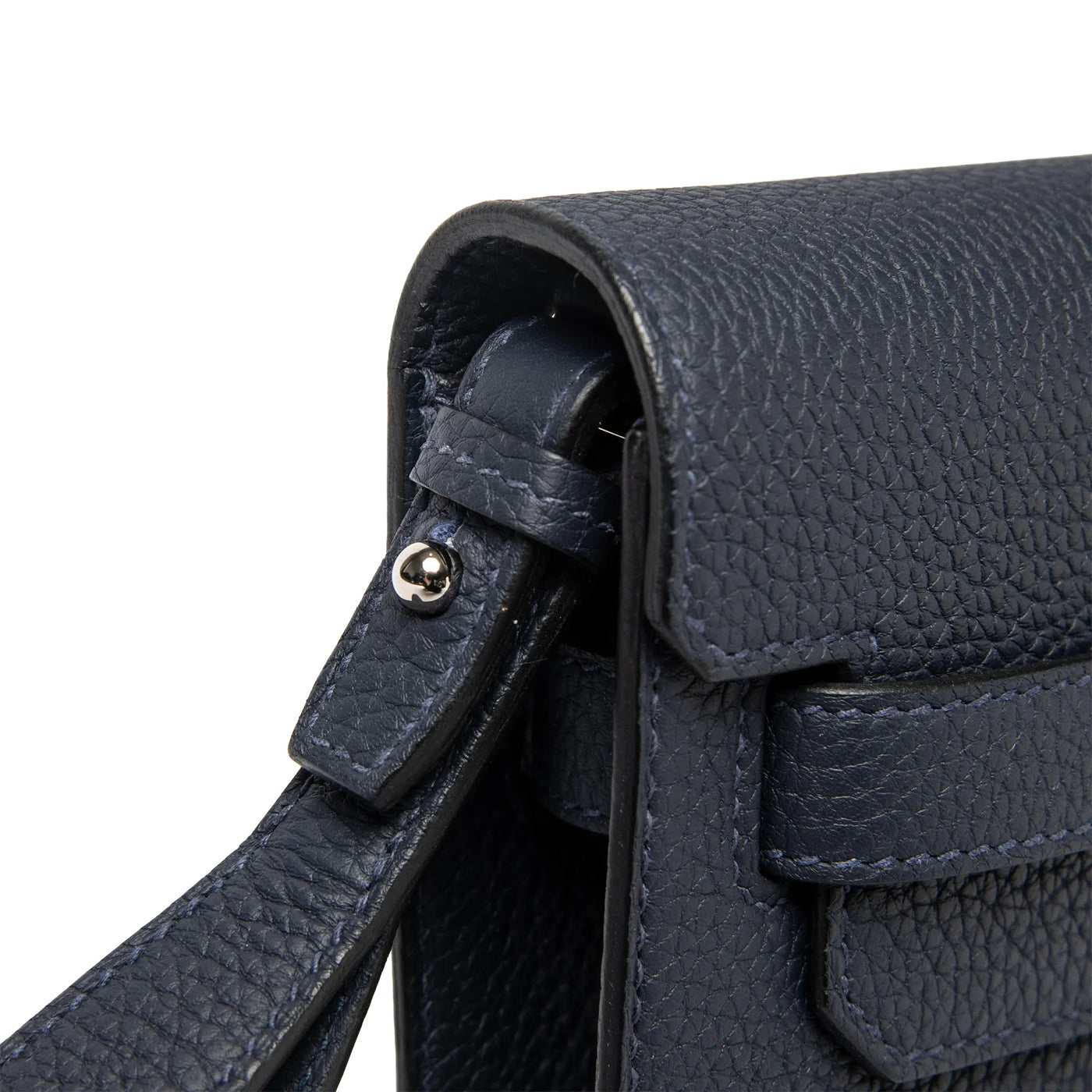 Pochette Hermès Kelly Depeches 25 Togo Calfskin Bleu Nuit Palladium Hardware — vue 10