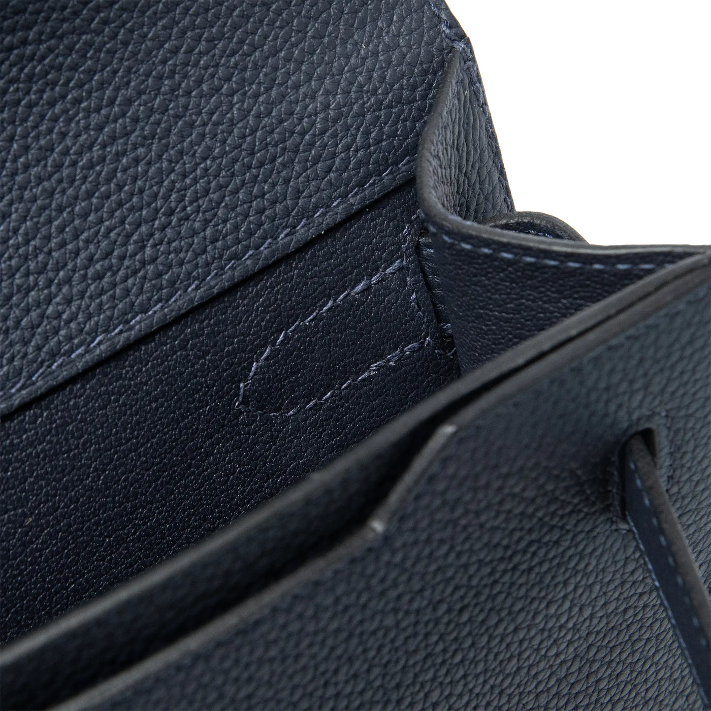 Pochette Hermès Kelly Depeches 25 Togo Calfskin Bleu Nuit Palladium Hardware — vue 8