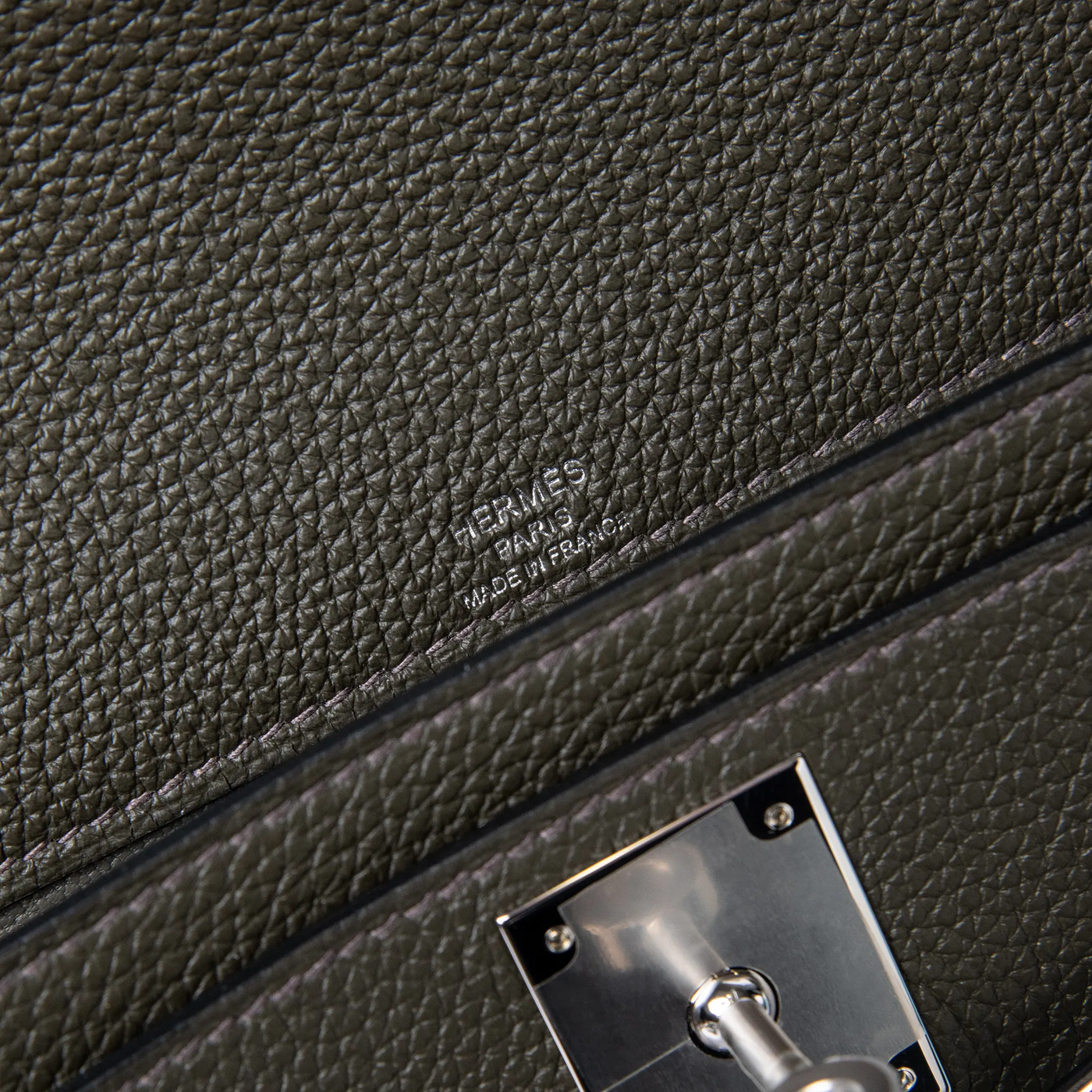 Pochette Hermès Kelly Depeches 25 Togo Calfskin Vert de Gris Palladium Hardware — vue 7