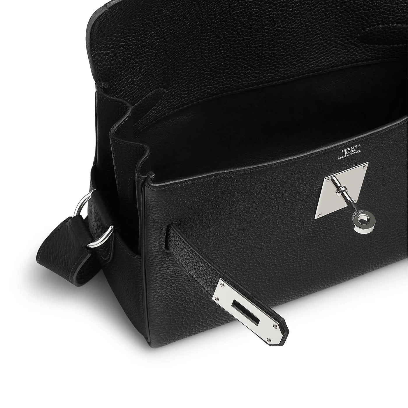Sac à bandoulière Hermès Kelly Togo Calfskin Palladium Hardware Noir Messenger — vue 4