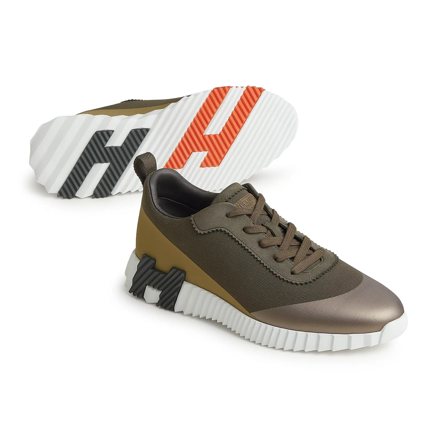 Baskets Hermès Bouncing Calf Multicolour Forest Vert — vue 2